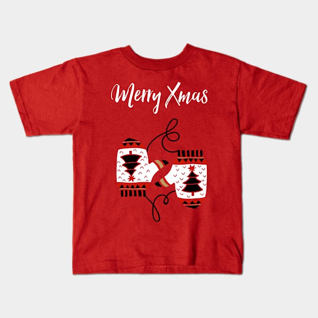 Merry Christmas Kids T-Shirt by Cleopsys